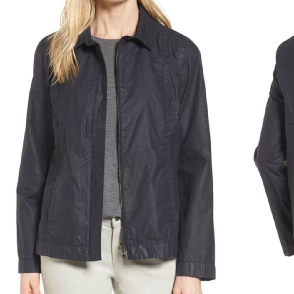 EILEEN FISHER Waxed Cotton Swing Jacket